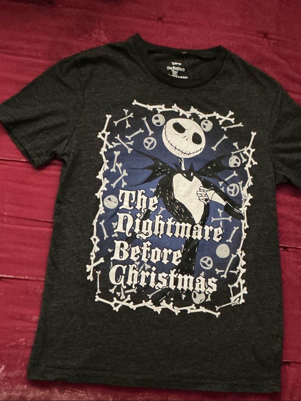 Disney The Nightmare Before Christmas Kids Tee - Charcoal, White, Blue